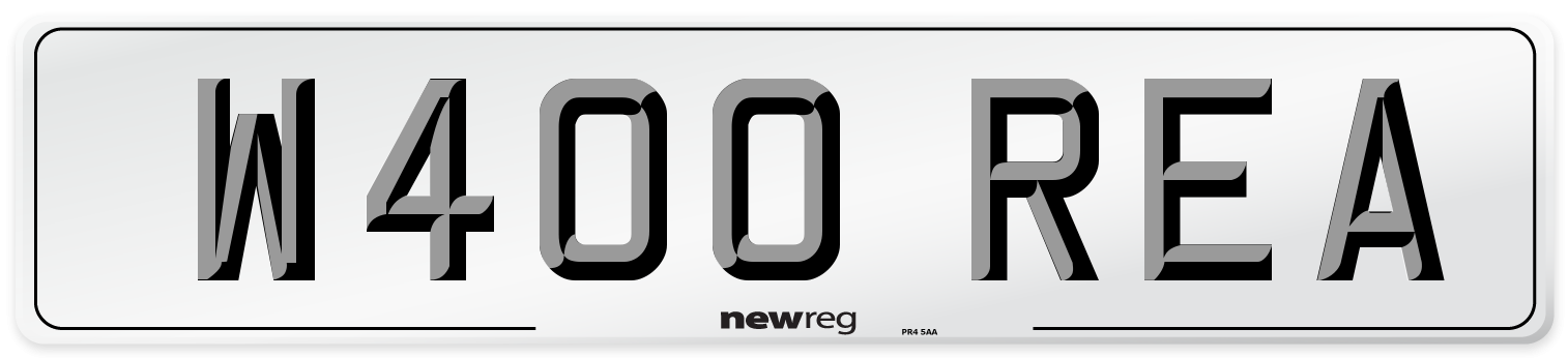 W400 REA Number Plate from New Reg